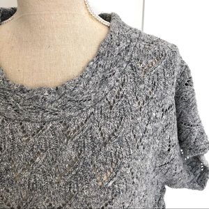 Coldwater Creek Gray Short Sleeve Sweater